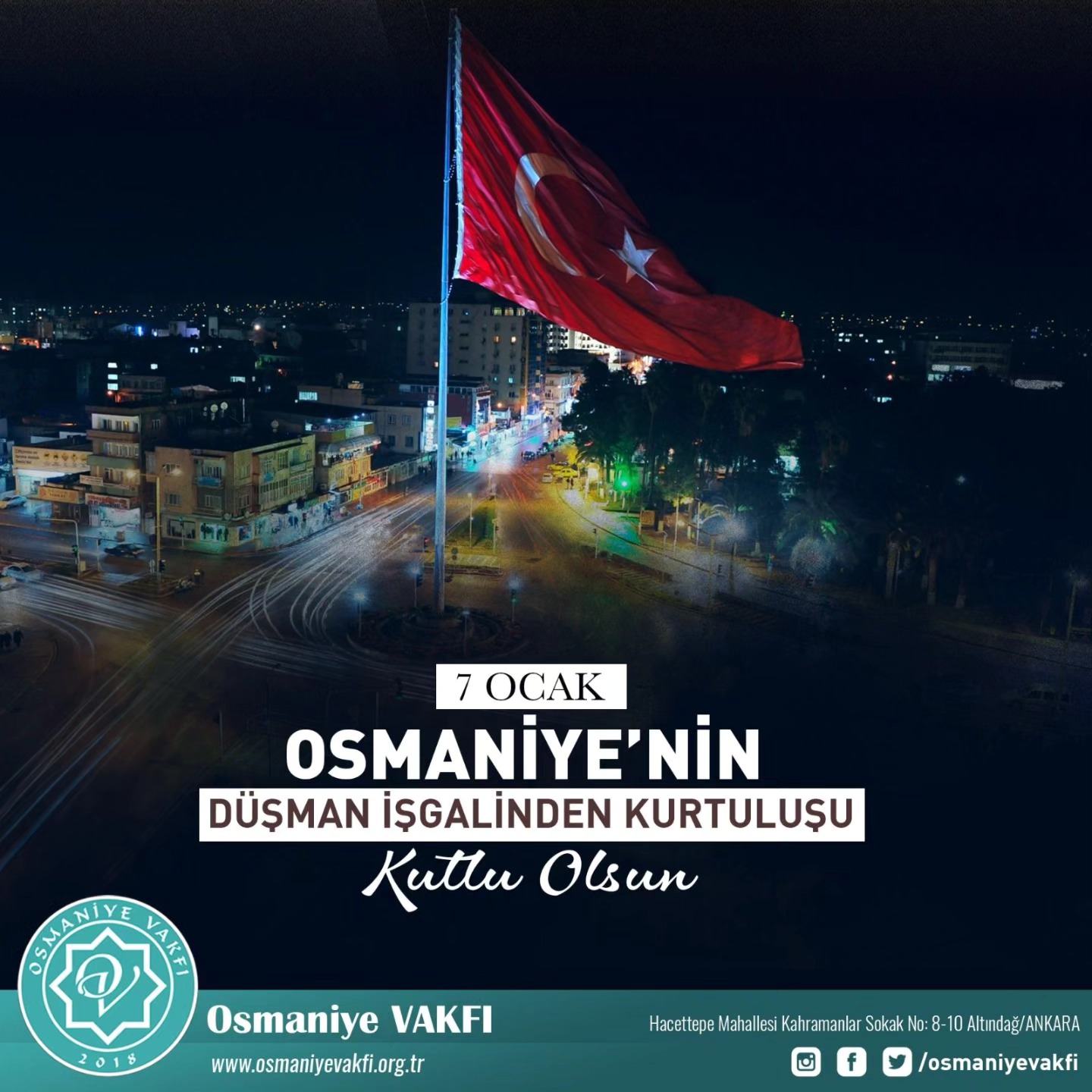 Şehitler diyarı Osmaniye’mizin düşman işgalinden kurtuluşunun 102. yılı kutlu olsun. 
